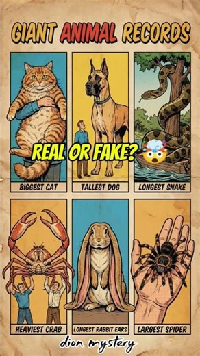GIANT ANIMAL RECORDS! 🦁🦀 Real or Fake?#shorts #viral