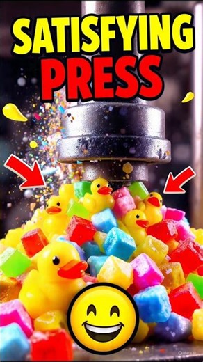 Hydraulic Press vs 🤯 Rubber Duck, Slime Cube & Jelly Candy Crush!#shorts #viralvideo #trending