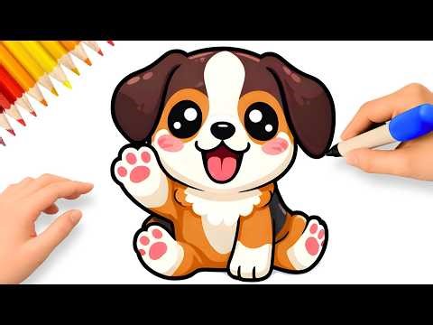 COMMENT DESSINER UN CHIOT MIGNON 🐶🐾