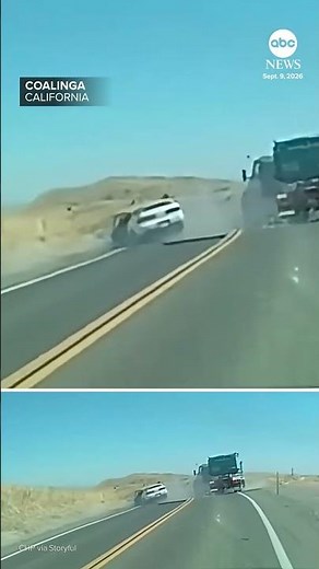 Car crashes into truck on California highway