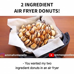 3.9K views · 113 reactions | 2 Ingredient AIR FRYER DONUTS ! Quick & Easy Air Fryer Donuts Recipe | Emma's Goodies | Facebook