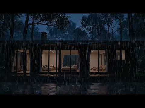 Safe from the Storm: Heavy Rain Sounds in a Luxury Dark Hideaway