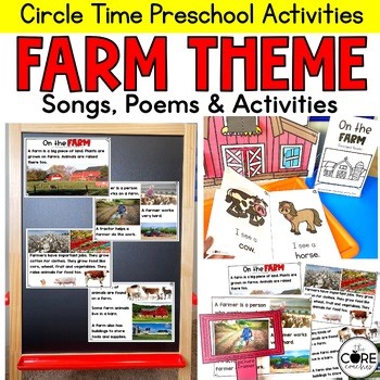 Farms Preschool Circle Time Activities - PreK Farm Animals, Songs, Poems, Games