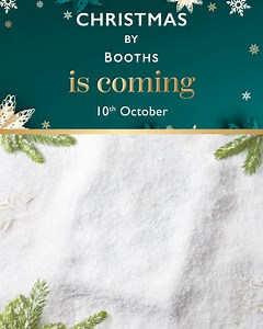 3K views · 42 reactions | Just ONE week to go until Christmas By Booths arrives ✨ Our much anticipated book will land in stores and our online shop will open on 10th October 2024  There's the chance to find a golden ticket worth £100 Booths vouchers, with one ticket tucked into one copy of the book per store. On Saturday 12th October 12pm-3pm, join us in stores for a FREE taste of Booths Christmas plus festive fun galore — let us know if you're coming!  | BoothsCountry | Facebook