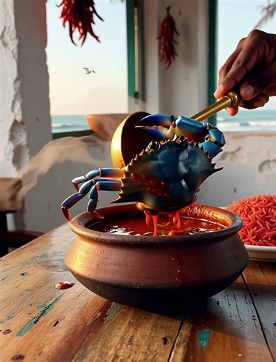 Fiery Blue Crab Curry Dripping with Spice 🦀 Coastal Sri Lankan Feast