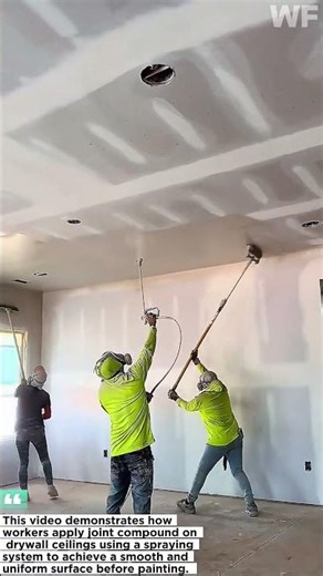 Professional Drywall Ceiling Finishing Using Spray Machine | Fast and Smooth Results