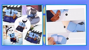 Pet Policeman Costume Dog Police Costume Outfits with Hat Dog Cat Cosplay Pet Policeman Uniform Clothes Puppy Funny Cosplay Suits for Small Medium Cats