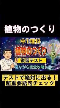 【中1理科 生物】植物のつくり復習テスト 超重要語句のみ #shorts #中学理科 #被子植物