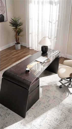 A Marble & Wood Masterpiece: Magma Pro Executive Desk #desk