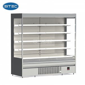 [Hot Item] Commercial Multi Deck Open Air Curtain Upright Display Freezer Refrigerator Showcase Fridge