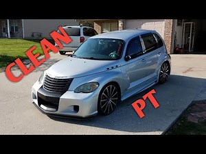 Pt cruiser on 20s and lowered. A Clean PT