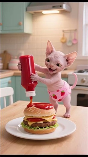 “Baby Cat’s Explosive Revenge on Mama Cat!” 🐱 #cat #kittenstory #animation #ytshorts #cute #funny