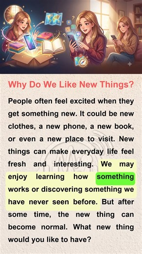 Why Do We Like New Things? ✨ | Easy English for Beginners (A1–A2) | English Listening Practice