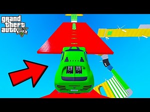 FRANKLIN TRIED 90 DEGREE UPWARD TRACK PARKOUR RAMP CHALLENGE GTA 5 | SHINCHAN and CHOP