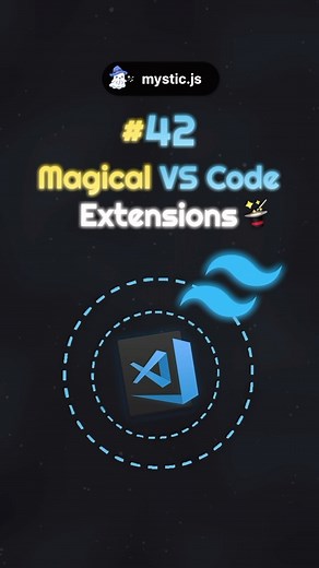 Mystic • Tech • Coding • HTML • CSS on Instagram: "Mystic Extensions #42: Magical VS Code Extensions 慄‍♂️彩 #html #htmltricks #programming #programmingtips #coding #codinghacks #vscode #vscodeextension #vscodetips #visualstudiocode #htmlcss #csstooltip #csstools #cssframework #tailwindcss"