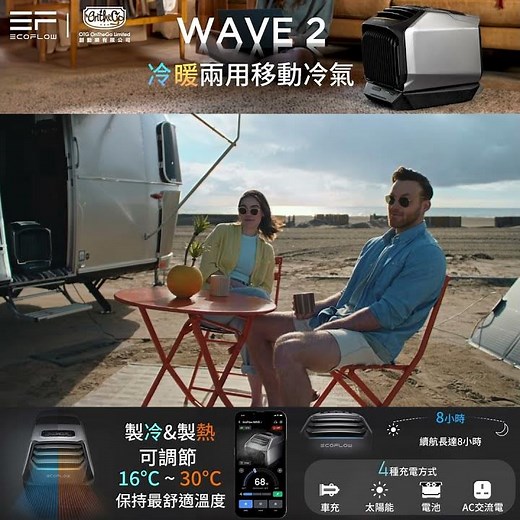 【EcoFlow WAVE 2 移動式空調｜冷暖兩用】WAVE2 #冷暖兩用 #露營 #釣魚 #冷氣 #空調 #戶外 #中暑