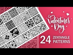 24 zentangle heart patterns step by step for valentine's day