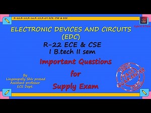 EDC Important Questions | JNTUH R22 | Unit-Wise | I year II sem | Electronics Device and Circuits