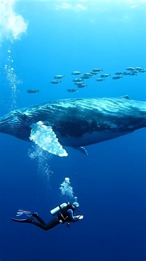 A HUMBLING Encounter with a Living, Breathing Submarine! 🐋 Humpback Whale & Diver! 🙏
