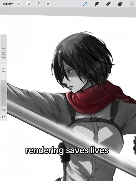 Rendering Mikasa Ackerman in Procreate: A Step-by-Step Guide