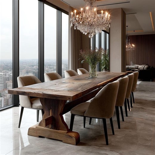 Reclaimed Oak Dining Table : Rustic Barn Wood, Handmade. - Etsy Canada