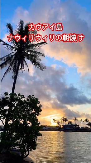 ハワイ・カウアイ島 ナウィリウィリの朝焼け Nawiliwili Lihue Kauai【ハワイ旅行】 #shorts #sunrise #hawaii