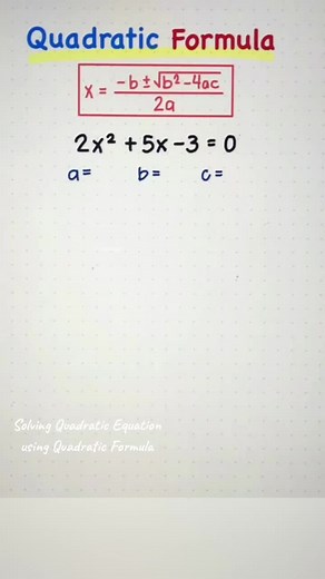 Solving Quadratic Equations with Quadratic Formula