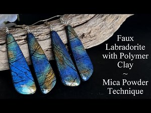 Polymer Clay Labradorite Earrings - Faux Labradorite using Mica Powders