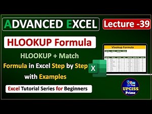 HLOOKUP Formula in Excel | How to Use HLOOKUP Formula in Microsoft Excel | Lecture-39