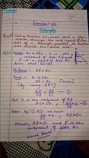 #triangles #exercise 6.2 q7 class 10 #Ex 6.2q7 solution class 10 #boardexam2025 #Ex 6.2 q7 #q7ex 6.2