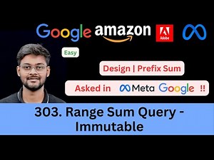 LeetCode 303 Range Sum Query - Immutable | Prefix Sum | Beginner Friendly Explanation