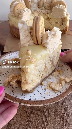 The Golden Oreo cheesecake recipe is a decadent, delicious cheesecake that comes together quickly and always leaves everyone asking for seconds. Its buttery, sweet Golden Oreo crust and luscious cheesecake batter create a dessert you can't stop eating! This delicious Golden Oreo cheesecake will change the way you think about gluten-free desserts. I make this recipe with gluten-free Golden Oreos and gluten-free flour, and no one ever knows the difference! All they know is that it's rich and delic