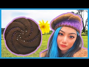How to Crochet: Spiral Beret Hat for Women (Two-colored)