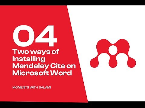 04 Two ways of Installing Mendeley Cite for Microsoft Word