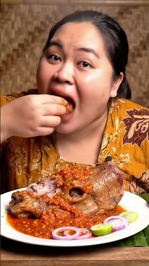 ASMR Eating Spicy Goat Head🔥 | Traditional Floor Style Mukbang | No Talking, Extreme Food Challenge