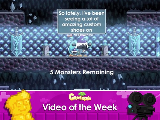 This week's Growie Award goes to NeganWithBAT for Dungeons Custom Shoes Growtopia! 📺 WATCH the FULL VOTW here: https://www.youtube.com/watch?v=qqINsSEagfA #votw #videoftheweek #growtopia #growtopiagame #ubisoft #pixel #mobilegames #diy | Growtopia