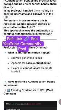 Authentication Pop Up in Selenium #selenium #automationtesting #java #manualtesting #softwaretesting