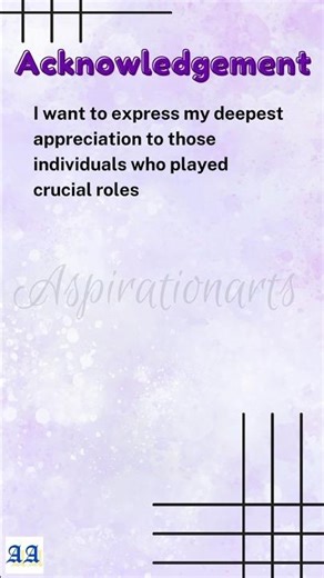 How to write Acknowledgment | Acknowledgement #aspirationarts #shorts