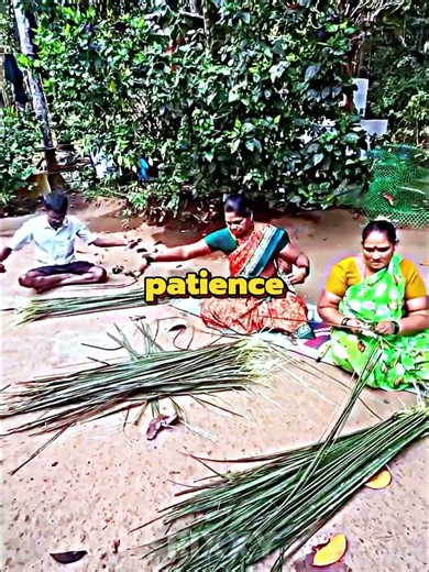 Traditional Coconut Stick Broom Making