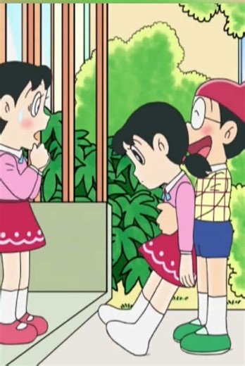 Shizuka decided to be Nobita’s live model.#fyp #usa #cartoon #doraemon #animation