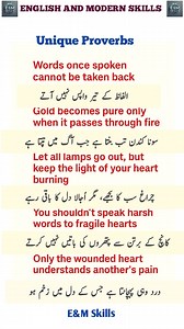 Unique Proverbs English Grammar Daily English Sentences Daily English Vocabulary Daily English Words As English Language has become a Global Language so it is very mandatory to learn English Language to interact globally at different platforms. In this Regards English and Modern Skills started a series of daily conversation sentences for the followers. #englishlearningpage #englishgrammar #englishspeakingpractice #englishspeakingcourse #dailyenglishconversation #dailyenglishspeaking #DailyEnglis