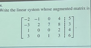 Write the linear system whose augmented matrix is\[\left[\beg... | Filo