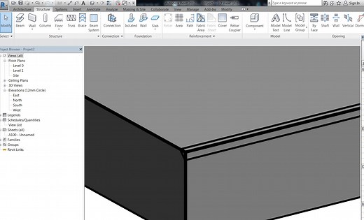 How to cut a chamfer into a slab using profile-reveal family