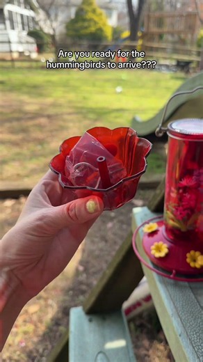 This beautiful glass hummingbird feeder has a stunning floral design
