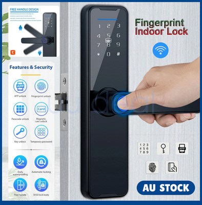 WIFI Smart Door Lock Fingerprint APP Key Card Password Electronic Home Lock | eBay Australia