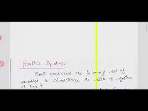 Lec-29 (Routh equation, Cyclic coordinates)