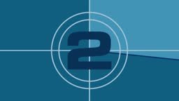Classic Universal Countdown Leader with SMPTE Circles on a Blue...