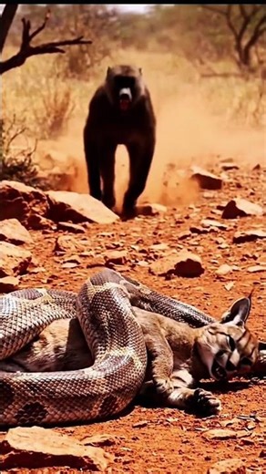 Python Had the Kill… Then a Furious Baboon Rushed In