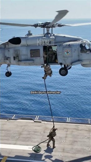 The moment when the Special Operations Teams (SAT) landed on TCG Anadolu during the Sea Wolf-II E...