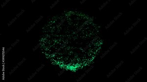 Green colour shockwave motion graphics with green screen background Stock Video